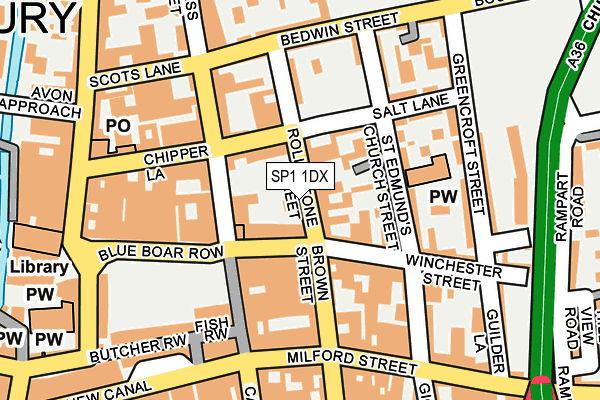 SP1 1DX map - OS OpenMap – Local (Ordnance Survey)