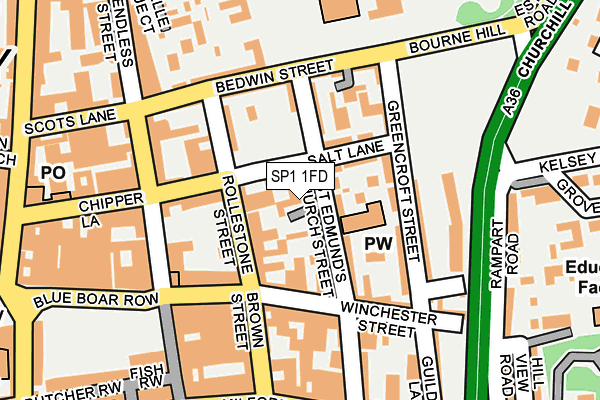 SP1 1FD map - OS OpenMap – Local (Ordnance Survey)