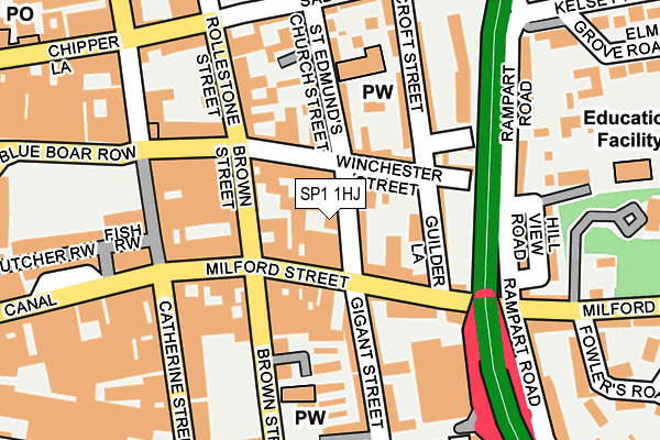 SP1 1HJ map - OS OpenMap – Local (Ordnance Survey)