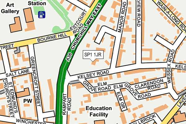 SP1 1JR map - OS OpenMap – Local (Ordnance Survey)