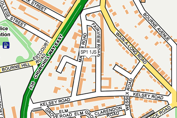 SP1 1JS map - OS OpenMap – Local (Ordnance Survey)