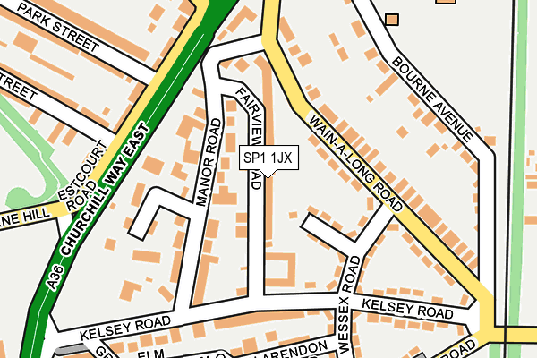 SP1 1JX map - OS OpenMap – Local (Ordnance Survey)