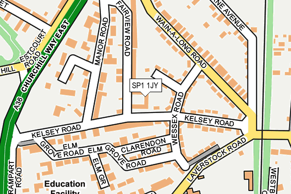 SP1 1JY map - OS OpenMap – Local (Ordnance Survey)