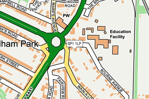 SP1 1LP map - OS OpenMap – Local (Ordnance Survey)