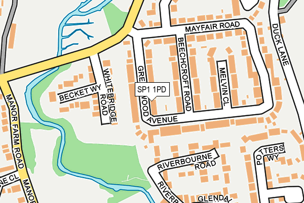 SP1 1PD map - OS OpenMap – Local (Ordnance Survey)