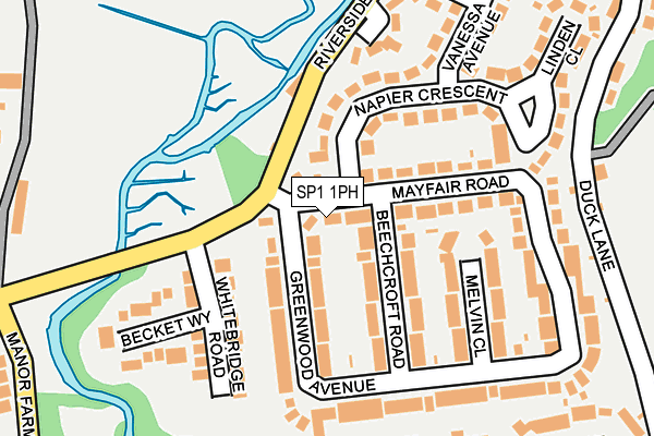 SP1 1PH map - OS OpenMap – Local (Ordnance Survey)