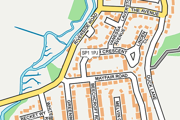 SP1 1PJ map - OS OpenMap – Local (Ordnance Survey)