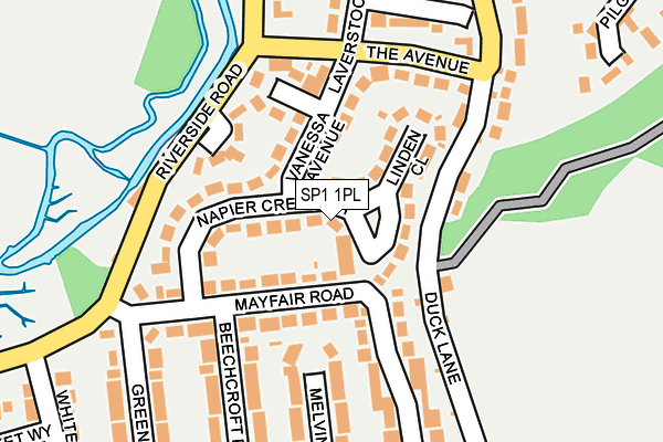 SP1 1PL map - OS OpenMap – Local (Ordnance Survey)