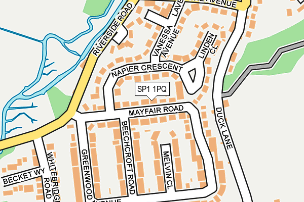 SP1 1PQ map - OS OpenMap – Local (Ordnance Survey)