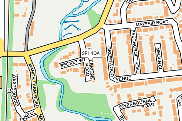 SP1 1QA map - OS OpenMap – Local (Ordnance Survey)