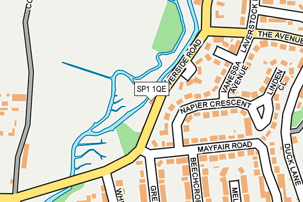 SP1 1QE map - OS OpenMap – Local (Ordnance Survey)