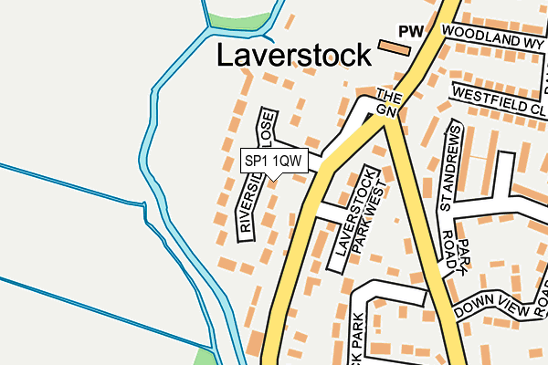 SP1 1QW map - OS OpenMap – Local (Ordnance Survey)