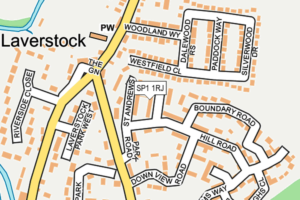 SP1 1RJ map - OS OpenMap – Local (Ordnance Survey)