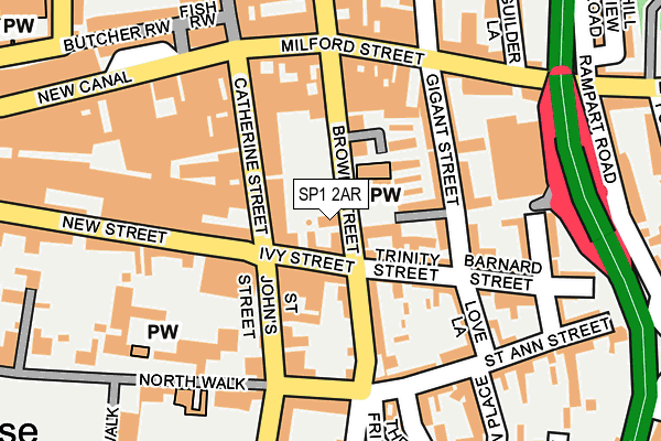 SP1 2AR map - OS OpenMap – Local (Ordnance Survey)