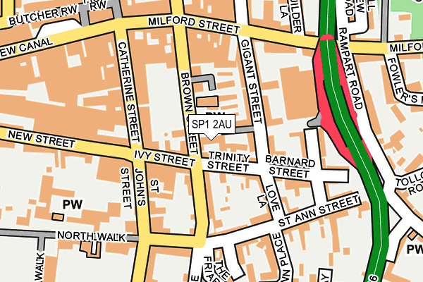 SP1 2AU map - OS OpenMap – Local (Ordnance Survey)