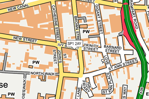 SP1 2AY map - OS OpenMap – Local (Ordnance Survey)