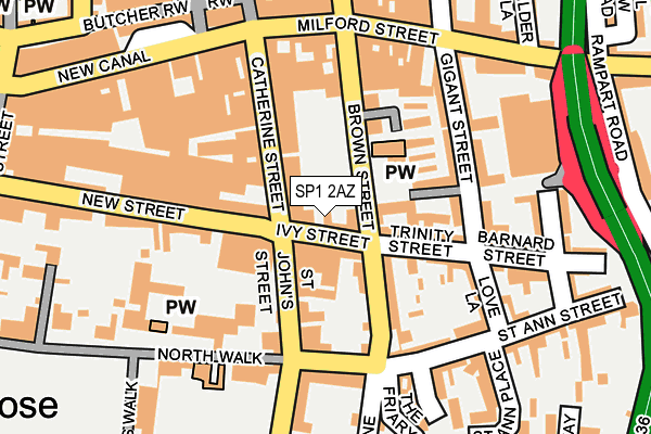 SP1 2AZ map - OS OpenMap – Local (Ordnance Survey)