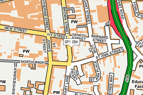 SP1 2BA map - OS OpenMap – Local (Ordnance Survey)