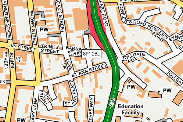 SP1 2BL map - OS OpenMap – Local (Ordnance Survey)