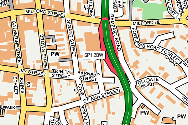 SP1 2BW map - OS OpenMap – Local (Ordnance Survey)