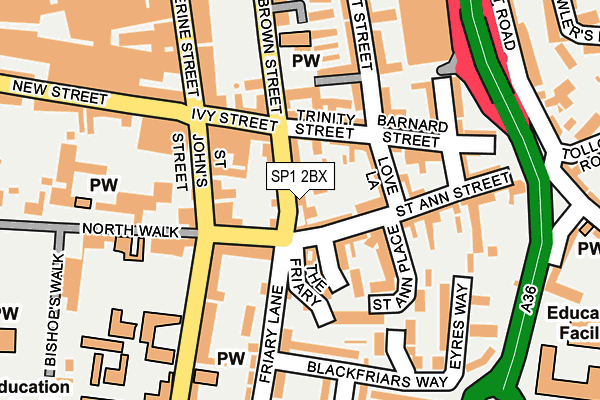 SP1 2BX map - OS OpenMap – Local (Ordnance Survey)