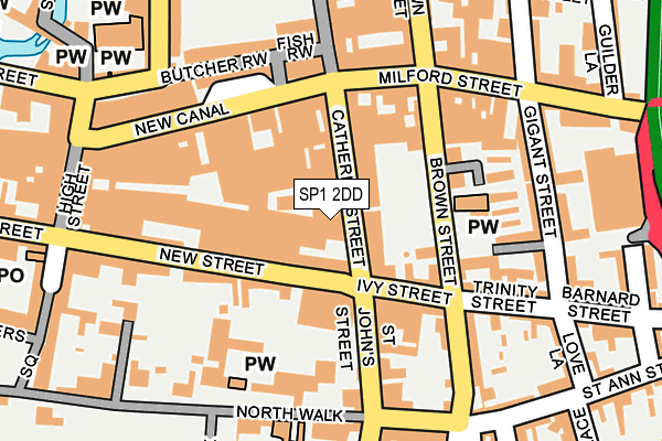 SP1 2DD map - OS OpenMap – Local (Ordnance Survey)