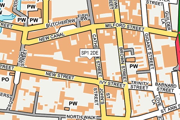 SP1 2DE map - OS OpenMap – Local (Ordnance Survey)