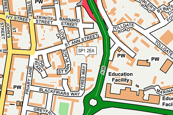 SP1 2EA map - OS OpenMap – Local (Ordnance Survey)