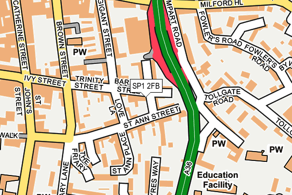 SP1 2FB map - OS OpenMap – Local (Ordnance Survey)