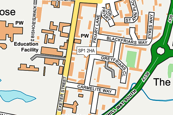 SP1 2HA map - OS OpenMap – Local (Ordnance Survey)