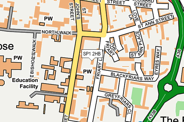 SP1 2HB map - OS OpenMap – Local (Ordnance Survey)
