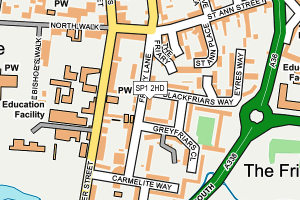 SP1 2HD map - OS OpenMap – Local (Ordnance Survey)