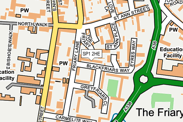 SP1 2HE map - OS OpenMap – Local (Ordnance Survey)