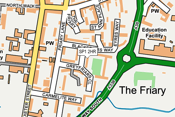 SP1 2HR map - OS OpenMap – Local (Ordnance Survey)