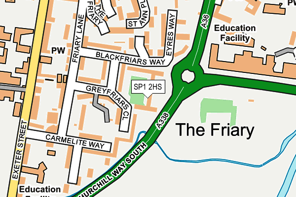 SP1 2HS map - OS OpenMap – Local (Ordnance Survey)