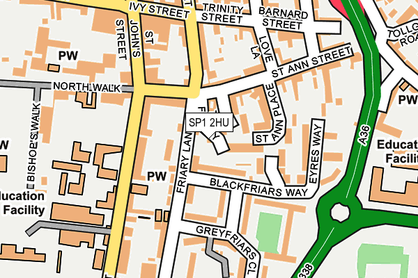 SP1 2HU map - OS OpenMap – Local (Ordnance Survey)