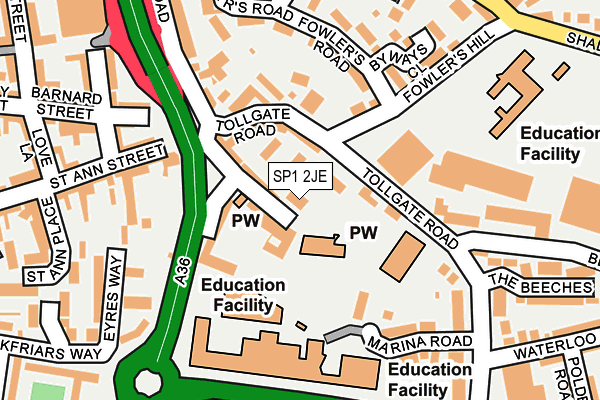 SP1 2JE map - OS OpenMap – Local (Ordnance Survey)