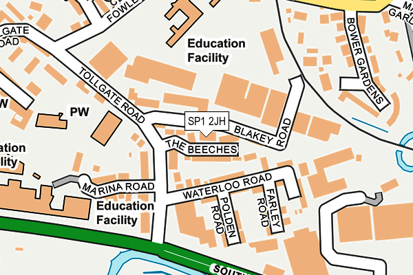 SP1 2JH map - OS OpenMap – Local (Ordnance Survey)