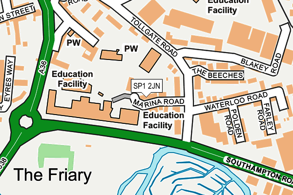 SP1 2JN map - OS OpenMap – Local (Ordnance Survey)