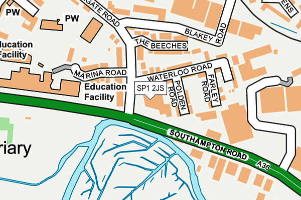 SP1 2JS map - OS OpenMap – Local (Ordnance Survey)