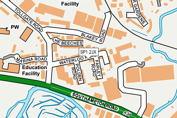 SP1 2JX map - OS OpenMap – Local (Ordnance Survey)