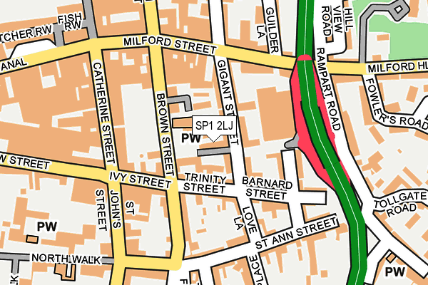 SP1 2LJ map - OS OpenMap – Local (Ordnance Survey)