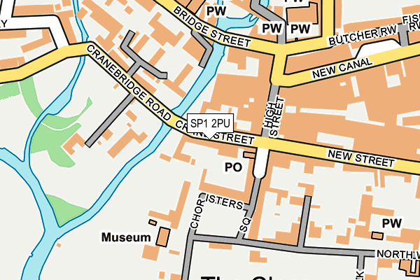 SP1 2PU map - OS OpenMap – Local (Ordnance Survey)