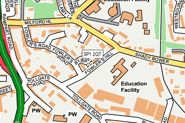 SP1 2QT map - OS OpenMap – Local (Ordnance Survey)