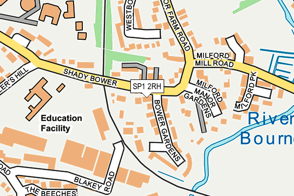 SP1 2RH map - OS OpenMap – Local (Ordnance Survey)