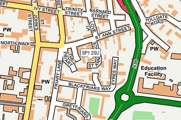 SP1 2SU map - OS OpenMap – Local (Ordnance Survey)