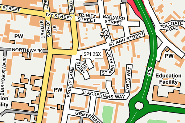 SP1 2SX map - OS OpenMap – Local (Ordnance Survey)