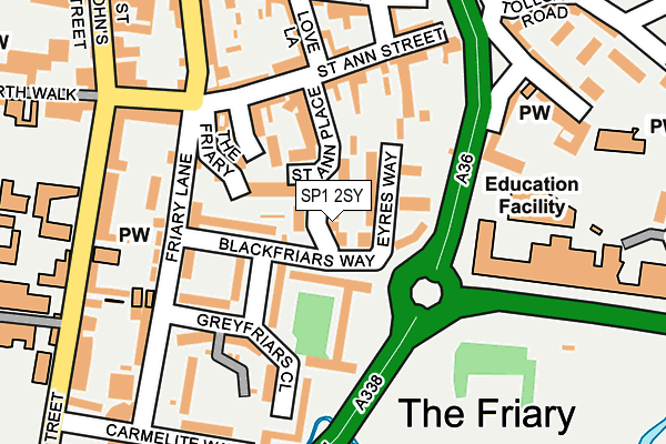 SP1 2SY map - OS OpenMap – Local (Ordnance Survey)