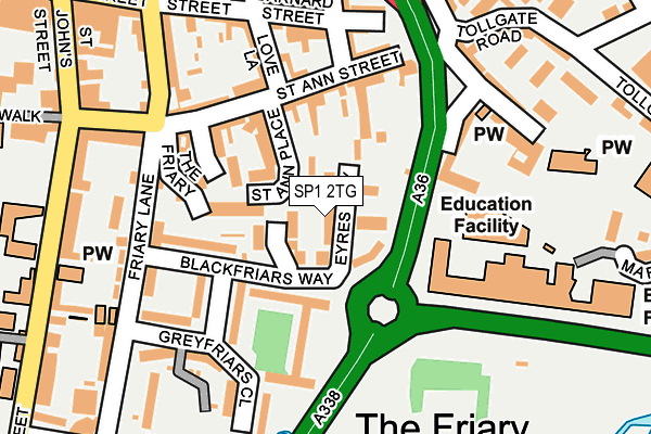 SP1 2TG map - OS OpenMap – Local (Ordnance Survey)