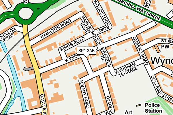 SP1 3AB map - OS OpenMap – Local (Ordnance Survey)